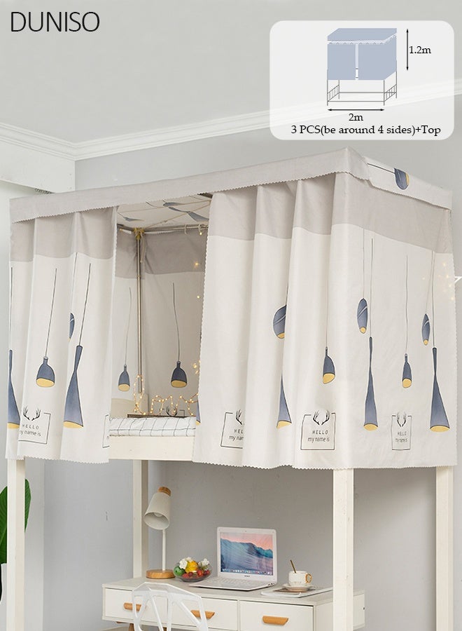 DUNISO تعتيم الرصيف العلوي سرير بطابقين الستائر غرفة النوم ديكور مقاوم للضوء زميل الغرفة غطاء الخصوصية المظلة صورة خلفية ديكور خلفية ستارة التعتيم 3 لوحات مع أعلى - Image 1